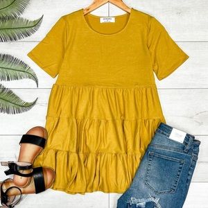 Zenana Plus Ruffle Tiered Top